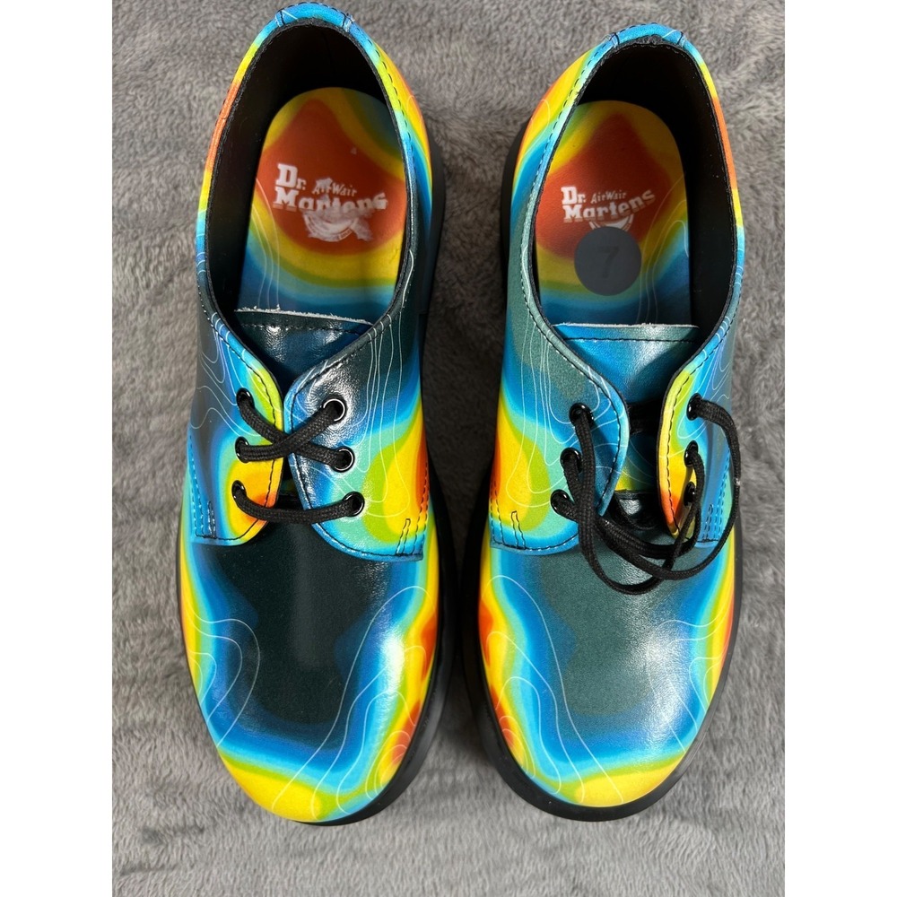 DR. MARTENS 1461 Genix Nappa Womens 7 Leather Oxford Shoes Heat Map Print - Picture 5 of 7
